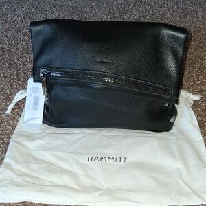 Hammitt- Kyle- Med Black Leather Messenger Bag